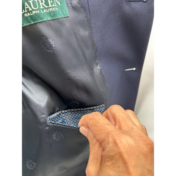 Lauren Ralph Lauren Men’s Blazer 44L Navy Wool Blend Classic Fit Sport Coat - Picture 11 of 12